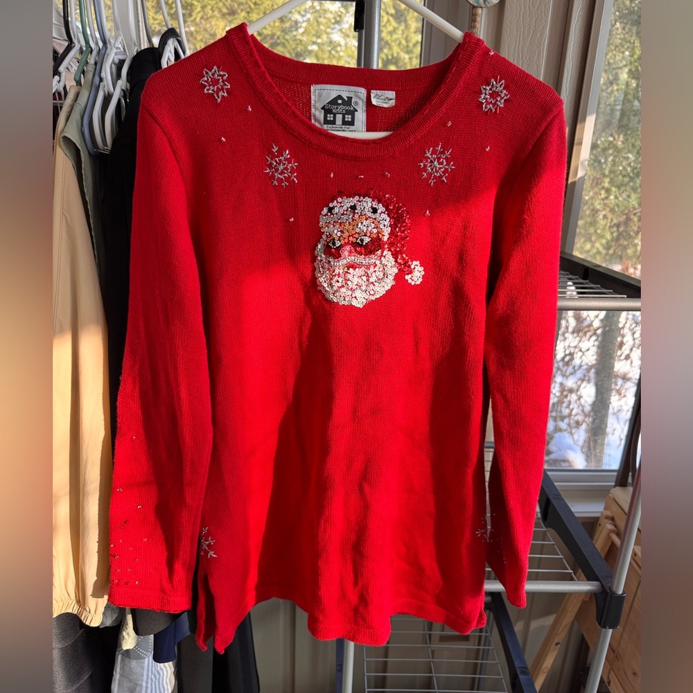 Storybook Knits vintage Red Santa Sweater